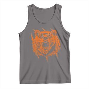 Funny Grizzly Bear Sport Fan Game Day Tank Top TS11 Deep Heather Print Your Wear