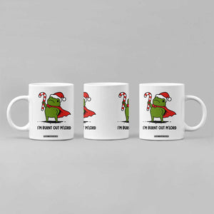 Funny Christmas Frog Knight Coffee Mug I Am Burnt Out M Lord Medieval Meme Candy Cane TS11 Print Your Wear
