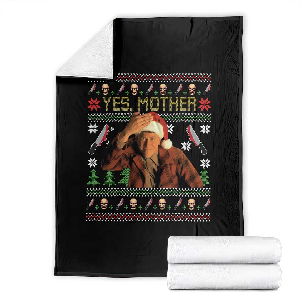 Ed Gein Christmas Throw Blanket Funny Yes Mother Xmas Serial Killer TS11 Black Print Your Wear