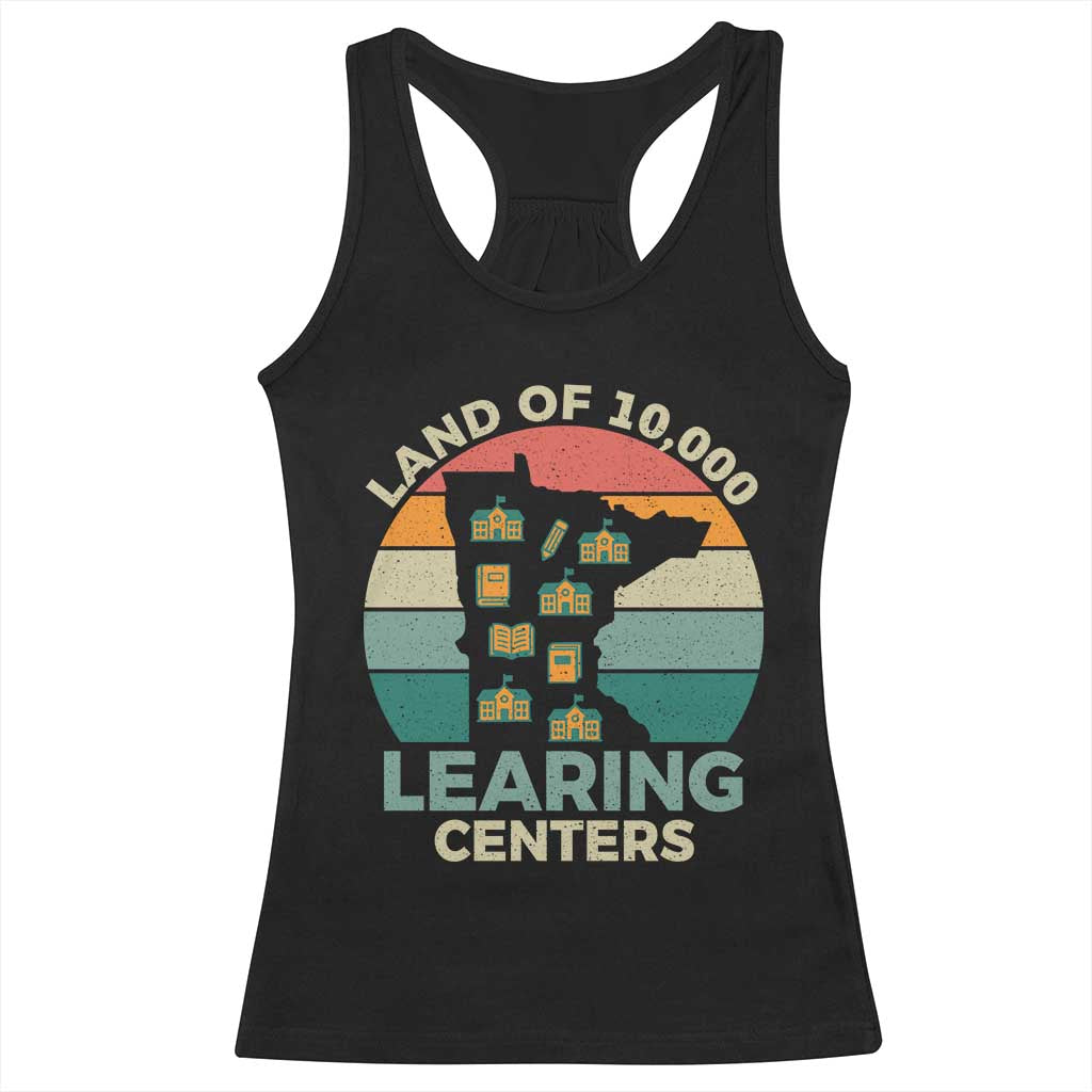 Funny Land Of 10000 Learing Center Racerback Tank Top Anti Scam Awareness TS11 Black Print Your Wear