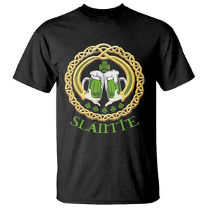 Funny Irish Beer Drinking St Patrick's Day Slainte T Shirt Claddagh Ring Celtic Shamrock TS11 Black Print Your Wear