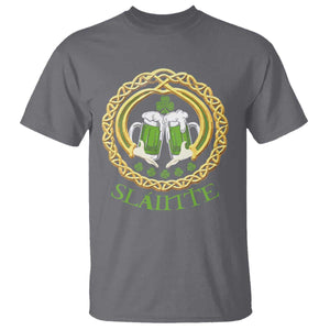 Funny Irish Beer Drinking St Patrick's Day Slainte T Shirt Claddagh Ring Celtic Shamrock TS11 Charcoal Print Your Wear