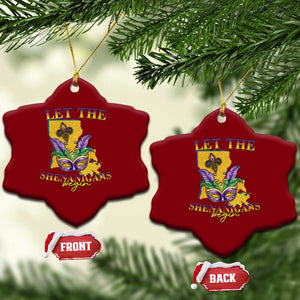 Funny Mardi Gras Let The Shenanigans Begin Ceramic Ornament Louisiana Map TS11 Print Your Wear
