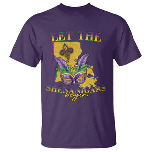 Funny Mardi Gras Let The Shenanigans Begin T Shirt Louisiana Map TS11 Purple Print Your Wear