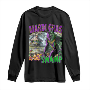 Funny Mardi Gras Rougarou Long Sleeve Shirt Mardi Gras In Da Swamp Cryptids Of Louisiana TS11 Black Print Your Wear