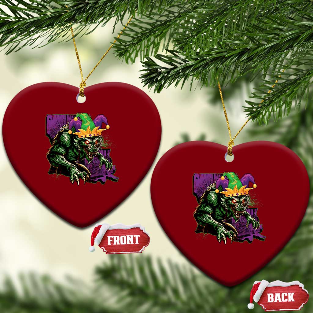Funny Mardi Gras Rougarou Ceramic Ornament Cryptids Of Louisiana Jester Hat TS11 Print Your Wear