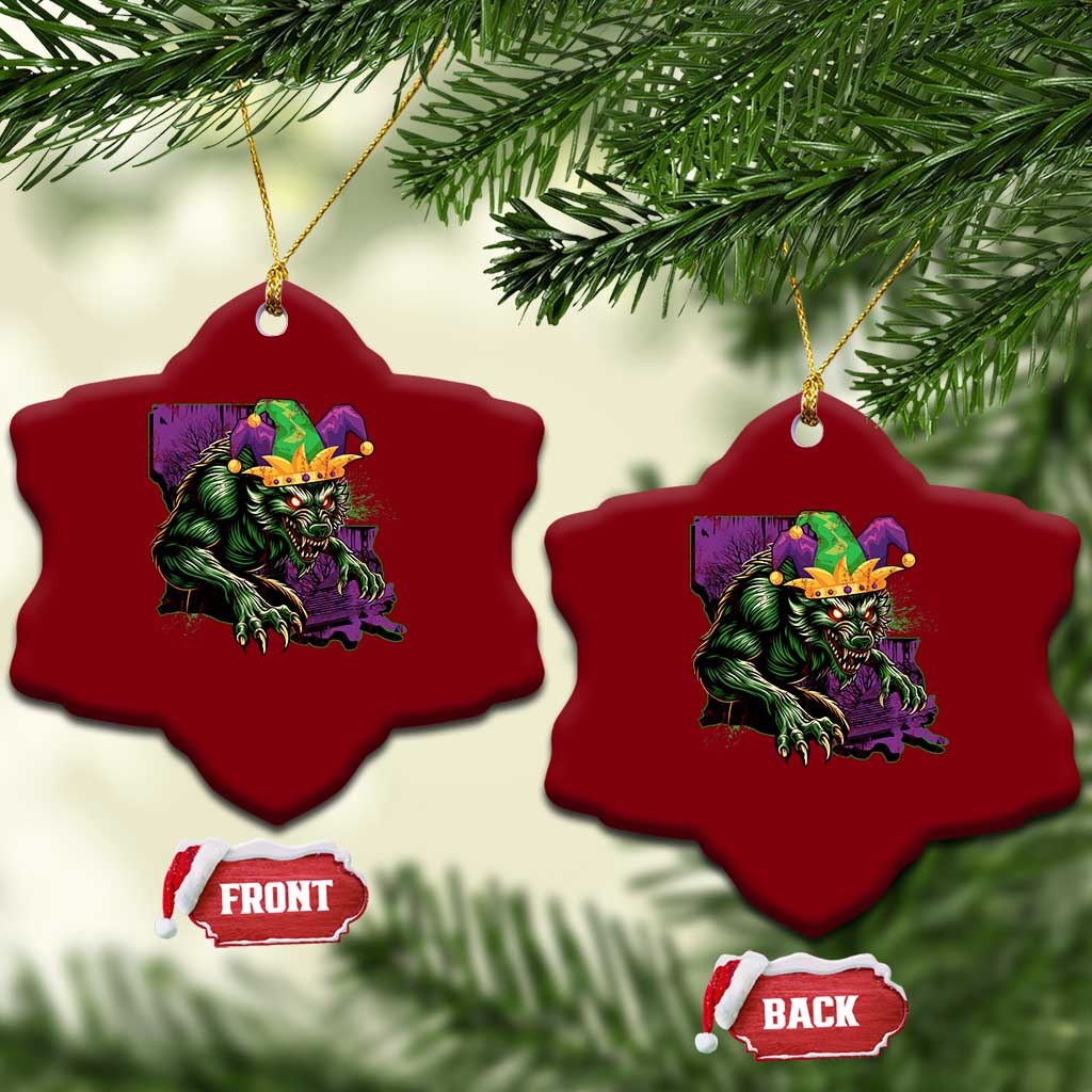 Funny Mardi Gras Rougarou Ceramic Ornament Cryptids Of Louisiana Jester Hat TS11 Print Your Wear