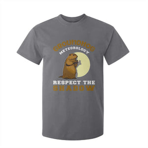 Funny Groundhog Day T Shirt For Kid Groundhog Meteorology Respect The Shadow TS11 Charcoal Print Your Wear