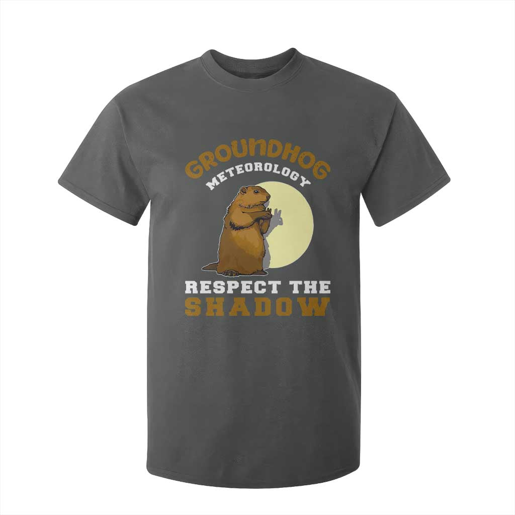 Funny Groundhog Day T Shirt For Kid Groundhog Meteorology Respect The Shadow TS11 Dark Heather Print Your Wear