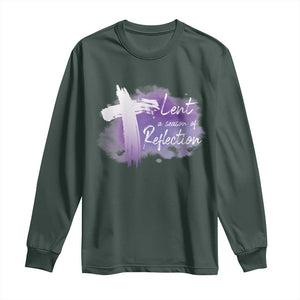 Ash Wednesday Long Sleeve Shirt Lent A Season Of Reflection Ashes Cross Christian Religious TS11 Dark Forest Green Print Your Wear