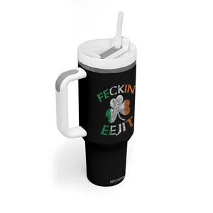 Funny Feckin Eejit Tumbler With Handle Ireland Irish Slang Shamrock St Patrick's Day TS11 Print Your Wear
