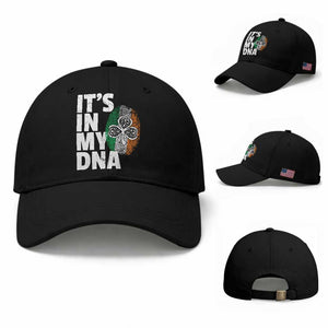 Funny Irish It's In My DNA Baseball Cap Ireland Fingerprint Flag TS11 Baseball Cap Universal Fit Black Print Your Wear