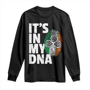 Funny Irish It's In My DNA Long Sleeve Shirt Ireland Fingerprint Flag TS11 Black Print Your Wear