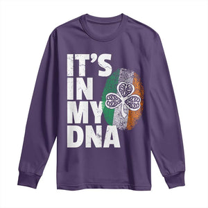 Funny Irish It's In My DNA Long Sleeve Shirt Ireland Fingerprint Flag TS11 Purple Print Your Wear