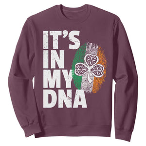 Funny Irish It's In My DNA Sweatshirt Ireland Fingerprint Flag TS11 Maroon Print Your Wear