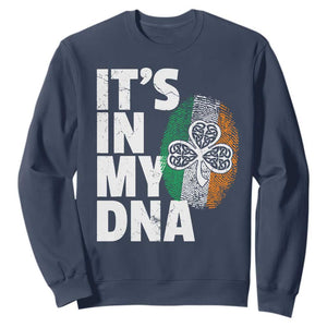 Funny Irish It's In My DNA Sweatshirt Ireland Fingerprint Flag TS11 Navy Print Your Wear