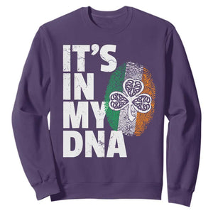 Funny Irish It's In My DNA Sweatshirt Ireland Fingerprint Flag TS11 Purple Print Your Wear