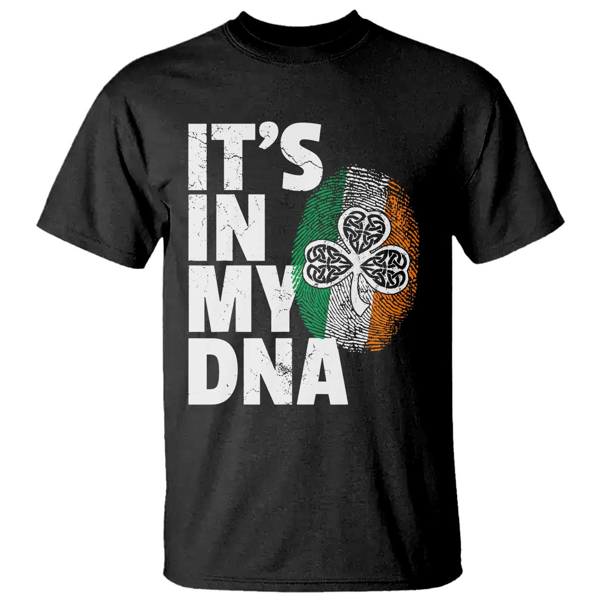 Funny Irish It's In My DNA T Shirt Ireland Fingerprint Flag TS11 Black Print Your Wear