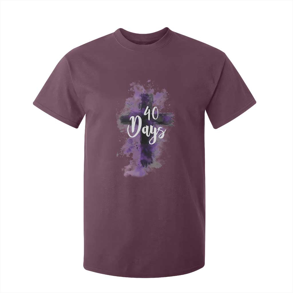 40 Days Christian Religious T Shirt For Kid Ash Wednesday Ashes Cross TS11 Maroon Print Your Wear