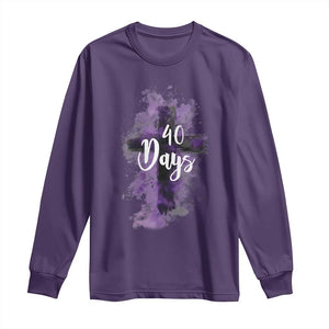 40 Days Christian Religious Long Sleeve Shirt Ash Wednesday Ashes Cross TS11 Purple Print Your Wear