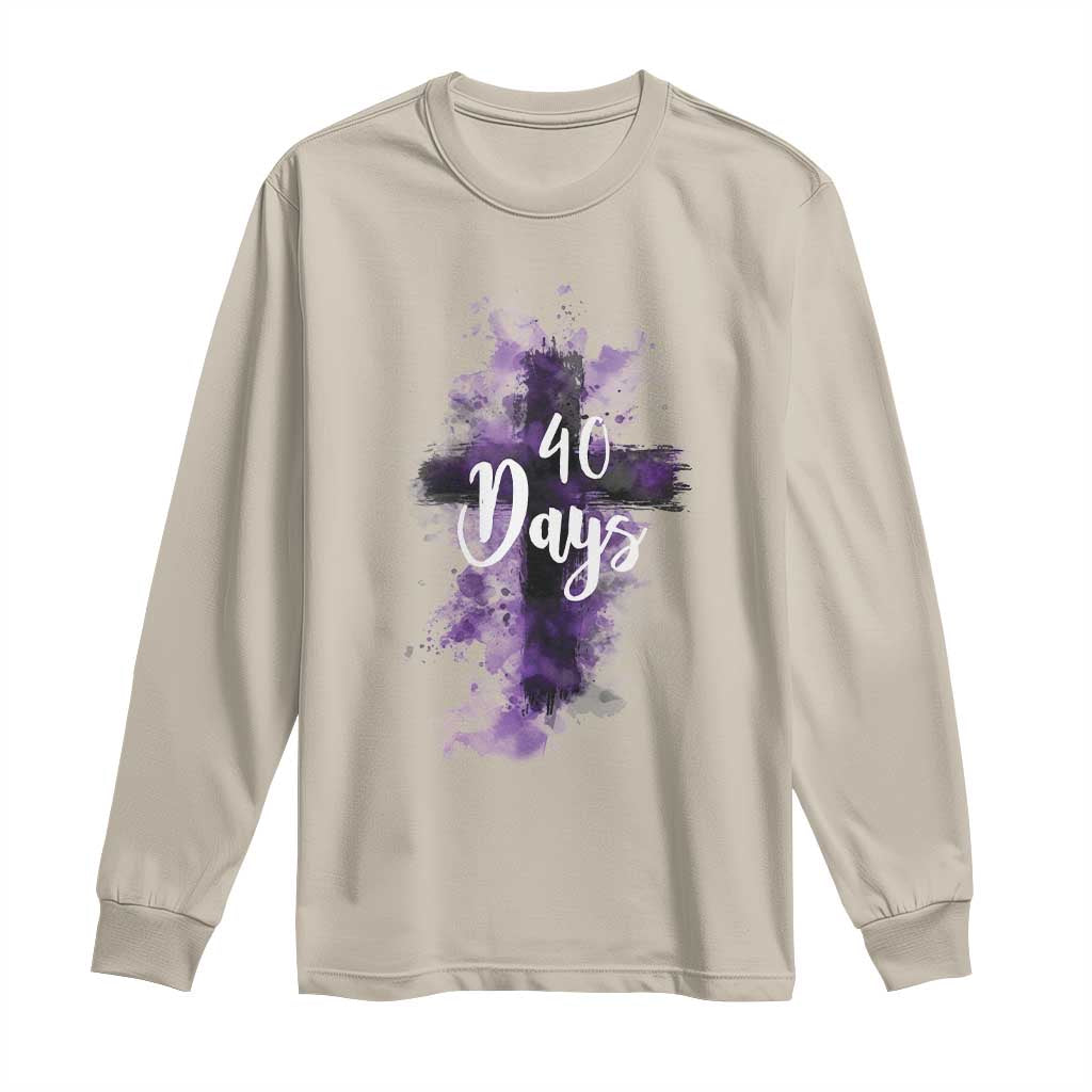 40 Days Christian Religious Long Sleeve Shirt Ash Wednesday Ashes Cross TS11 Sand Print Your Wear