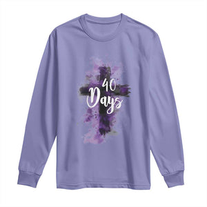 40 Days Christian Religious Long Sleeve Shirt Ash Wednesday Ashes Cross TS11 Violet Print Your Wear