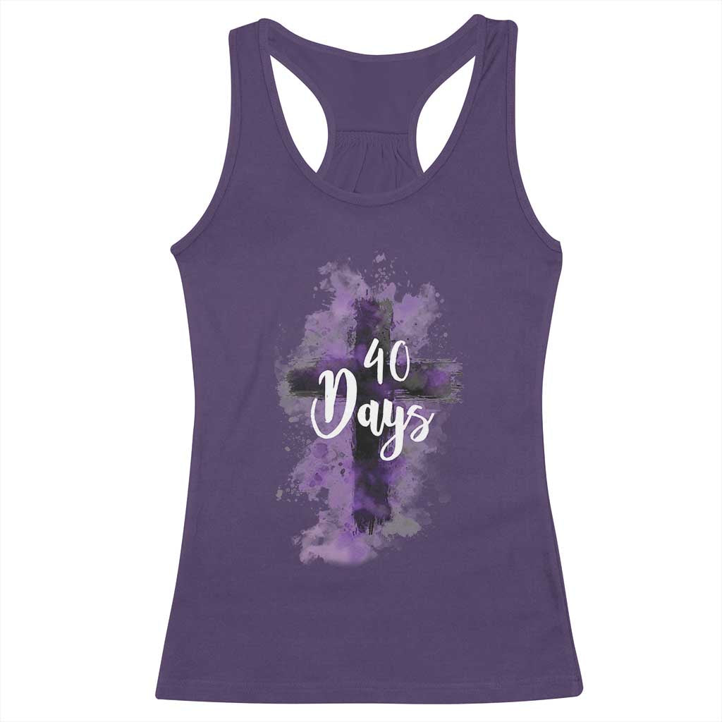 40 Days Christian Religious Racerback Tank Top Ash Wednesday Ashes Cross TS11 Purple Print Your Wear