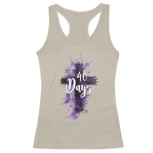 40 Days Christian Religious Racerback Tank Top Ash Wednesday Ashes Cross TS11 Sand Print Your Wear