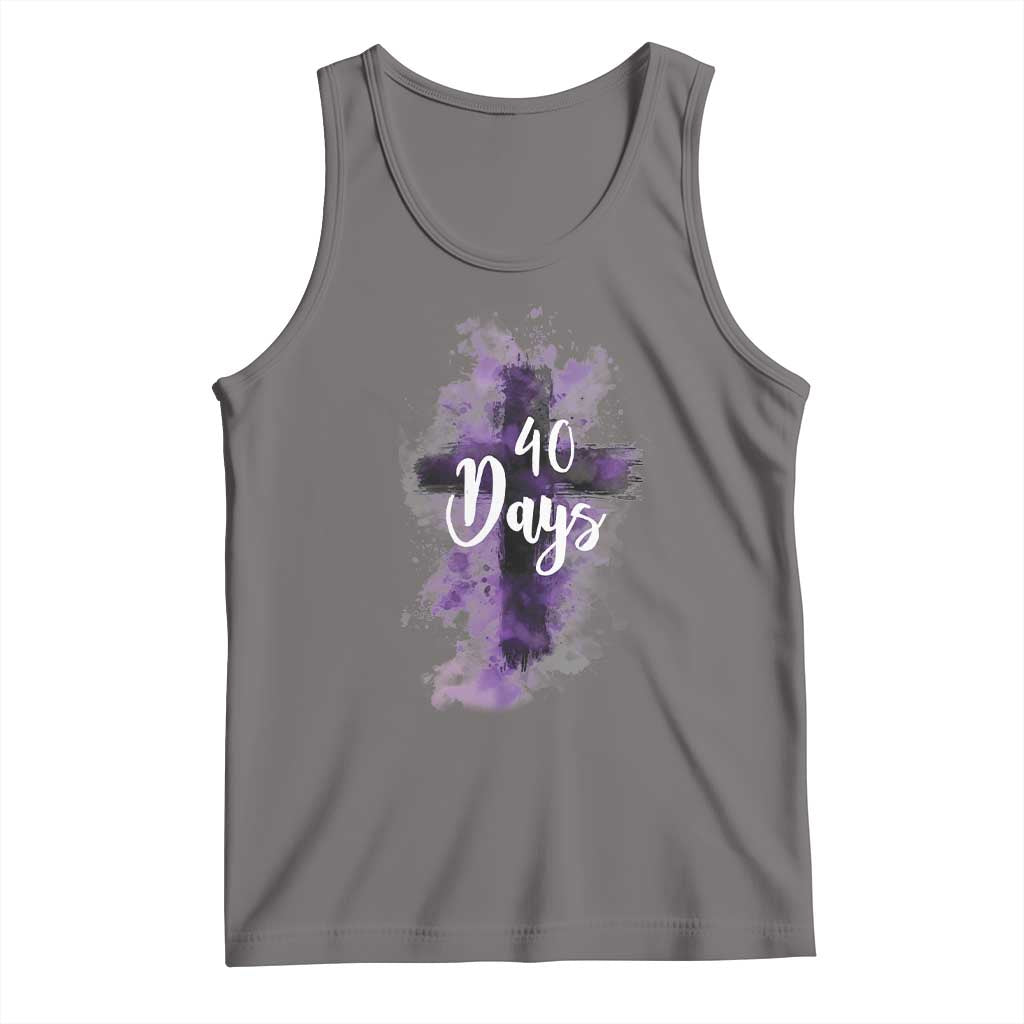 40 Days Christian Religious Tank Top Ash Wednesday Ashes Cross TS11 Deep Heather Print Your Wear