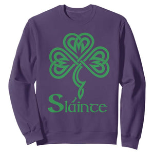 Funny Irish Beer Drinking St Patrick's Day Slainte Sweatshirt Celtic Shamrock TS11 Purple Print Your Wear