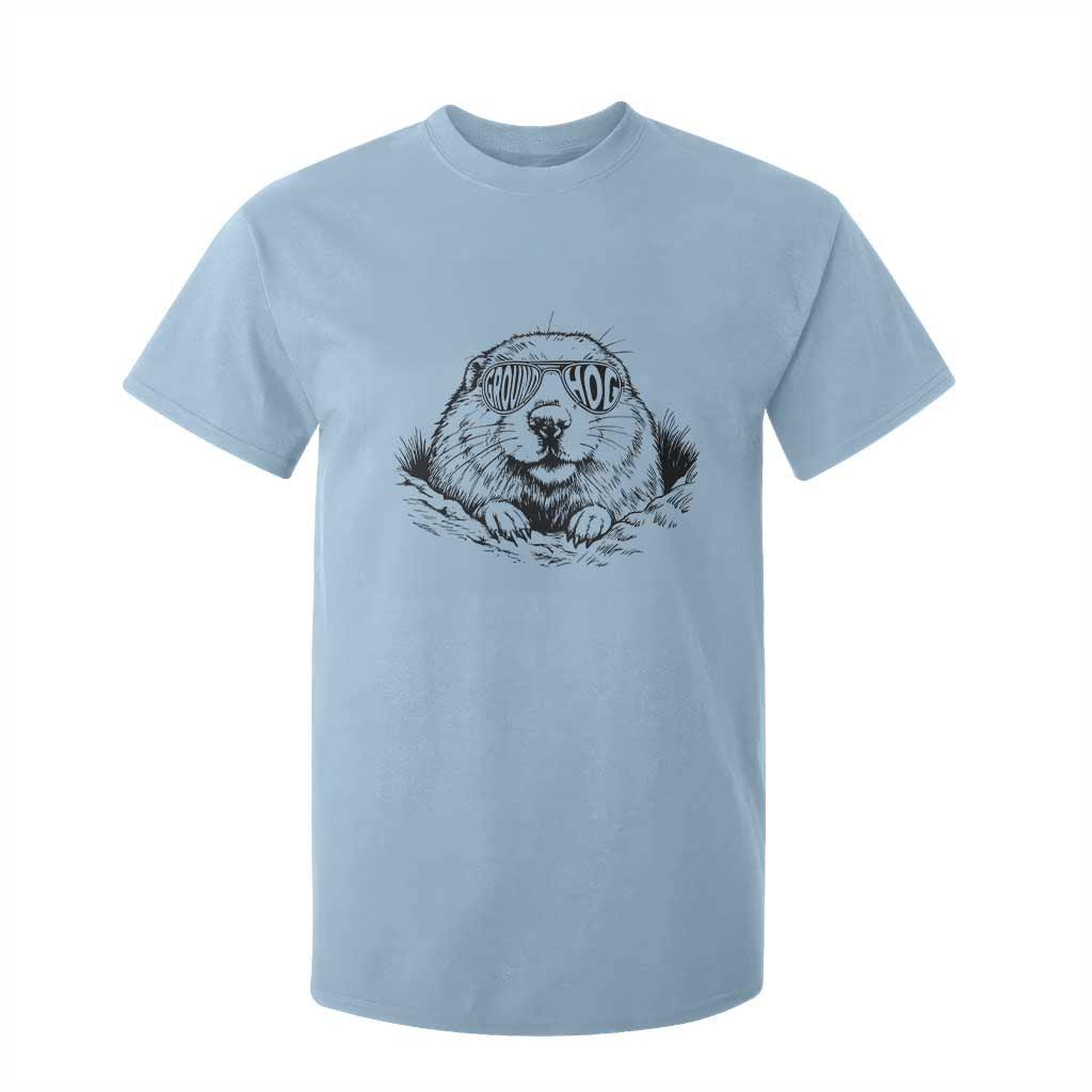 Funny Groundhog Face Woodchuck Sunglassess T Shirt For Kid TS11 Light Blue Print Your Wear