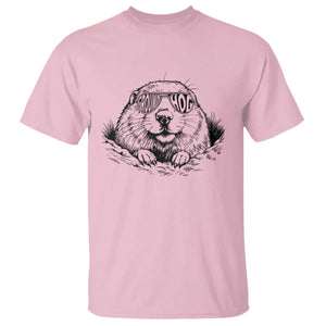 Funny Groundhog Face Woodchuck Sunglassess T Shirt TS11 Light Pink Print Your Wear