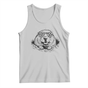 Funny Groundhog Face Woodchuck Sunglassess Tank Top TS11 Ash Print Your Wear