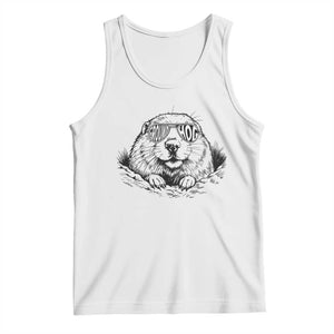 Funny Groundhog Face Woodchuck Sunglassess Tank Top TS11 White Print Your Wear