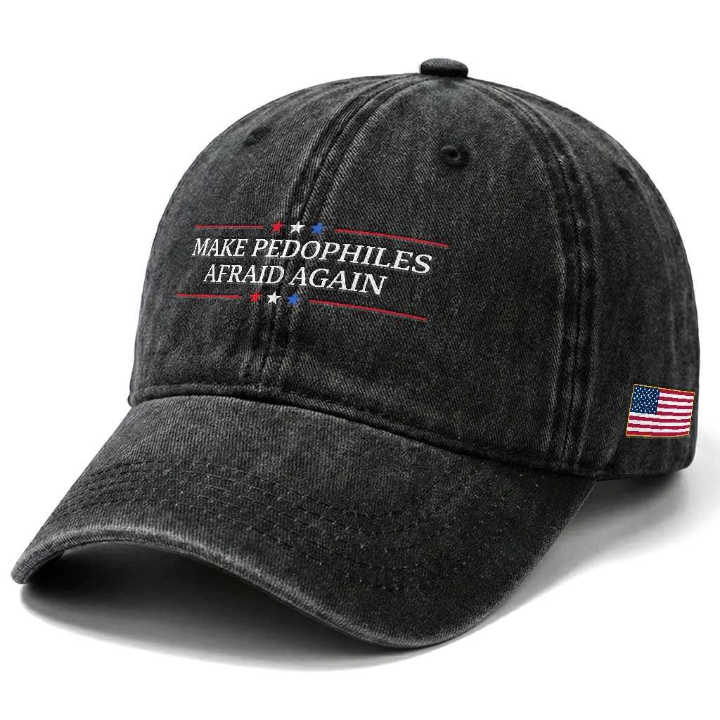 Make Pedophiles Afraid Again Washed Cotton Baseball Cap Funny Political Satire Bold Statement TS11 Print Your Wear