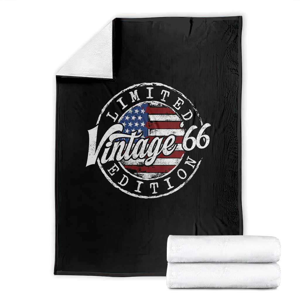Funny 60th Birthday Throw Blanket Vintage 1966 Stamp 60 Years Old American Flag TS11 Black Print Your Wear
