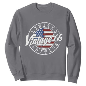 Funny 60th Birthday Sweatshirt Vintage 1966 Stamp 60 Years Old American Flag TS11 Charcoal Print Your Wear