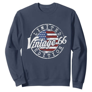 Funny 60th Birthday Sweatshirt Vintage 1966 Stamp 60 Years Old American Flag TS11 Navy Print Your Wear