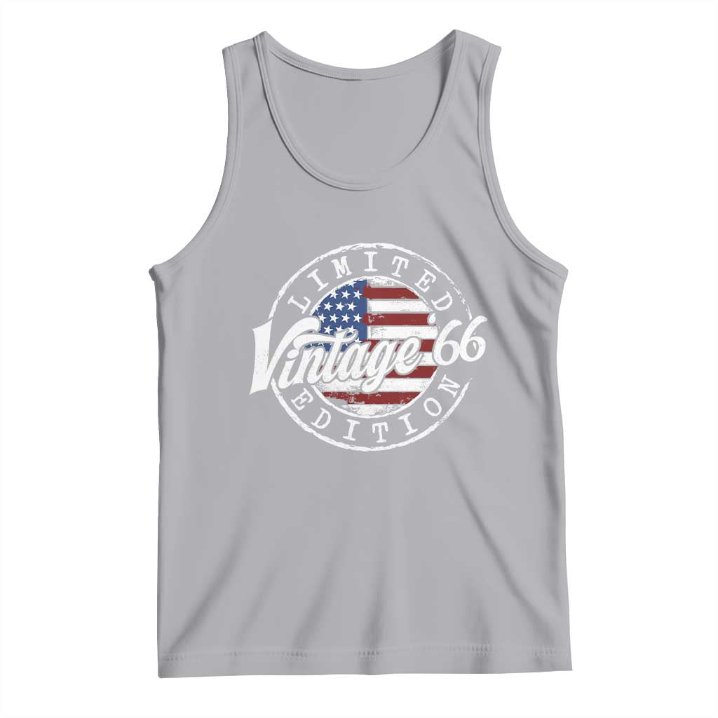Funny 60th Birthday Tank Top Vintage 1966 Stamp 60 Years Old American Flag TS11 Athletic Heather Print Your Wear