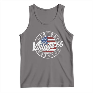 Funny 60th Birthday Tank Top Vintage 1966 Stamp 60 Years Old American Flag TS11 Deep Heather Print Your Wear