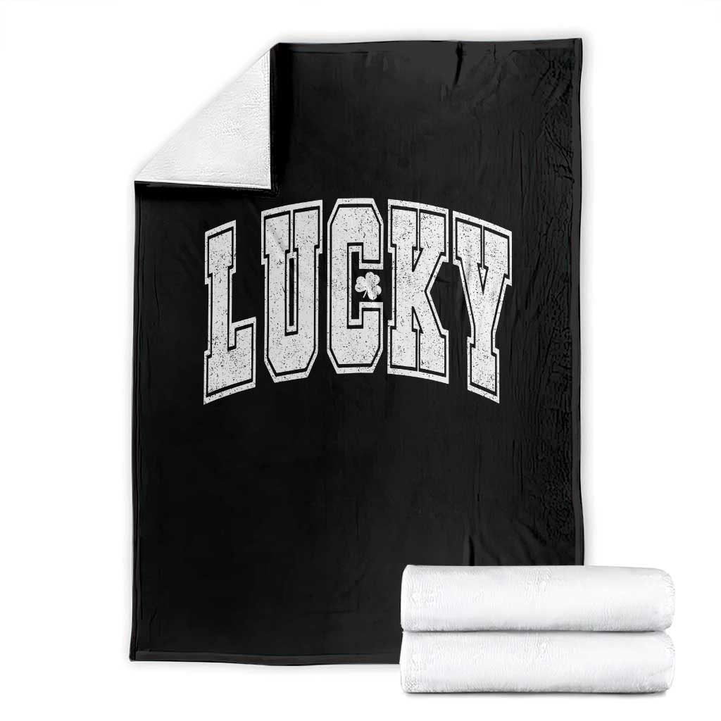 Vintage Lucky Shamrock Clover St Patricks Day Throw Blanket TS11 Black Print Your Wear