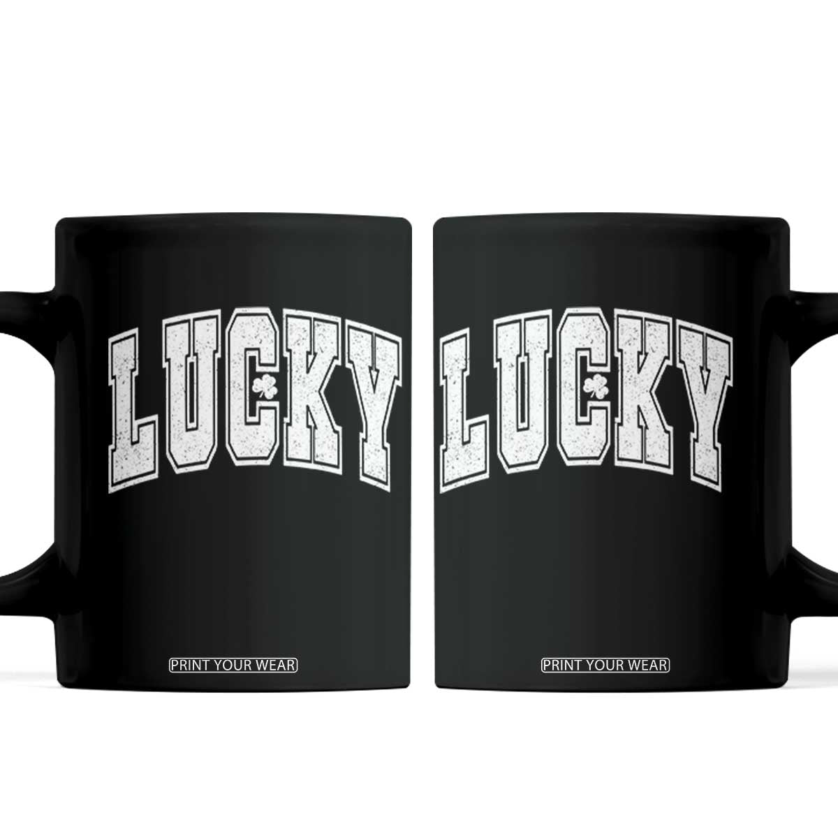 Vintage Lucky Shamrock Clover St Patricks Day Coffee Mug TS11 Black Print Your Wear
