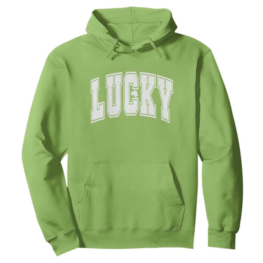 Vintage Lucky Shamrock Clover St Patricks Day Hoodie TS11 Lime Print Your Wear