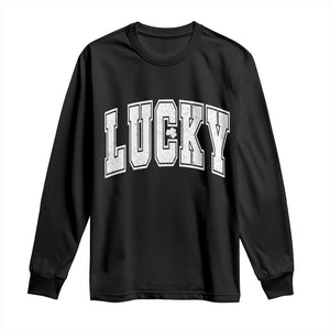Vintage Lucky Shamrock Clover St Patricks Day Long Sleeve Shirt TS11 Black Print Your Wear