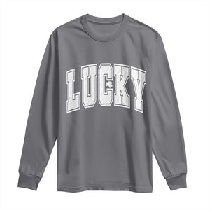 Vintage Lucky Shamrock Clover St Patricks Day Long Sleeve Shirt TS11 Charcoal Print Your Wear