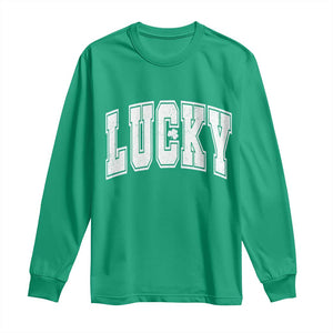 Vintage Lucky Shamrock Clover St Patricks Day Long Sleeve Shirt TS11 Irish Green Print Your Wear