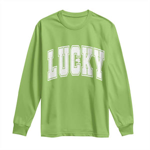 Vintage Lucky Shamrock Clover St Patricks Day Long Sleeve Shirt TS11 Lime Print Your Wear