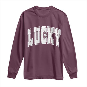 Vintage Lucky Shamrock Clover St Patricks Day Long Sleeve Shirt TS11 Maroon Print Your Wear