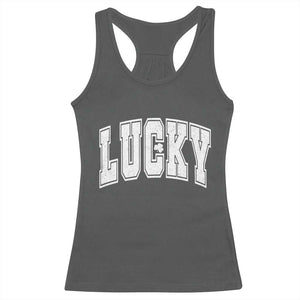 Vintage Lucky Shamrock Clover St Patricks Day Racerback Tank Top TS11 Dark Heather Print Your Wear