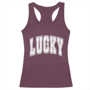 Vintage Lucky Shamrock Clover St Patricks Day Racerback Tank Top TS11 Maroon Print Your Wear